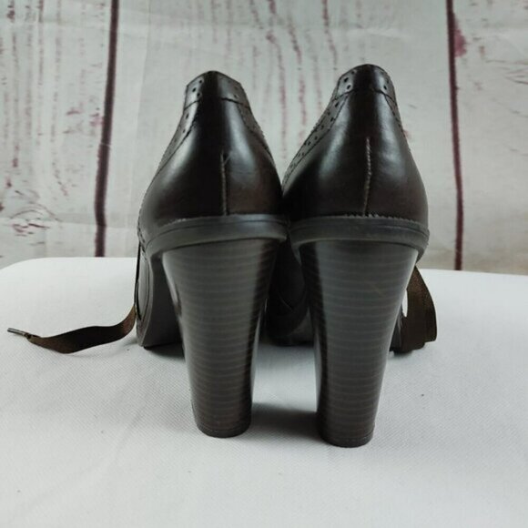 Maurices High Heel Womens Lace Up Brown Shoes Size 7.5M - Picture 3 of 9
